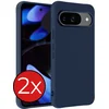 Image de Hoesje - 2 Stuks - Geschikt voor Google Pixel 10 - Sterk & Shockproof - Telefoonhoes - Back Cover - Case Siliconen - Telefoon Hoes - Donkerblauw