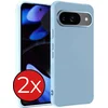 Image de Hoesje - 2 Stuks - Geschikt voor Google Pixel 10 - Sterk & Shockproof - Telefoonhoes - Back Cover - Case Siliconen - Telefoon Hoes - Lichtblauw