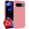 Image de Hoesje - 2 Stuks - Geschikt voor Google Pixel 10 - Sterk & Shockproof - Telefoonhoes - Back Cover - Case Siliconen - Telefoon Hoes - Lichtroze