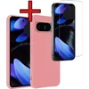 Image de Hoesje - Met Screenprotector - Geschikt voor Google Pixel 10 - Sterk & Shockproof - Telefoon Hoes - Back Cover - Siliconen Case - Telefoonhoes - Lichtroze