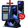 Image de Hoesje - Met 2x Screenprotector - Geschikt voor Google Pixel 10 - Luxe Pasjeshouder - Flip Case - Bookcase Portemonee - Kunstleer Book Case - Flipcase Hoes - Book Cover - Walletcase - Portemonneehoes - Telefoonhoes - Donkerblauw