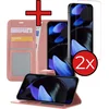 Image de Hoesje - Met 2x Screenprotector - Geschikt voor Google Pixel 10 - Luxe Pasjeshouder - Flip Case - Bookcase Portemonee - Kunstleer Book Case - Flipcase Hoes - Book Cover - Walletcase - Portemonneehoes - Telefoonhoes - Rosé goud