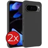 Image de Hoesje - 2 Stuks - Geschikt voor Google Pixel 10 Pro - Sterk & Shockproof - Telefoonhoes - Back Cover - Case Siliconen - Telefoon Hoes - Zwart