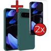 Image de Hoesje - Met 2x Screenprotector - Geschikt voor Google Pixel 10 Pro - Sterk & Shockproof - Telefoon Hoes - Back Cover - Siliconen Case - Telefoonhoes - Donkergroen