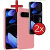 Image de Hoesje - Met 2x Screenprotector - Geschikt voor Google Pixel 10 Pro - Sterk & Shockproof - Telefoon Hoes - Back Cover - Siliconen Case - Telefoonhoes - Lichtroze
