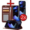 Image de Hoesje - Met 2x Screenprotector - Geschikt voor Google Pixel 10 Pro - Luxe Pasjeshouder - Flip Case - Bookcase Portemonee - Kunstleer Book Case - Flipcase Hoes - Book Cover - Walletcase - Portemonneehoes - Telefoonhoes - Bruin