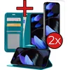 Image de Hoesje - Met 2x Screenprotector - Geschikt voor Google Pixel 10 Pro - Luxe Pasjeshouder - Flip Case - Bookcase Portemonee - Kunstleer Book Case - Flipcase Hoes - Book Cover - Walletcase - Portemonneehoes - Telefoonhoes - Turquoise