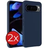 Image de Hoesje - 2 Stuks - Geschikt voor Google Pixel 10 Pro XL - Sterk & Shockproof - Telefoonhoes - Back Cover - Case Siliconen - Telefoon Hoes - Donkerblauw
