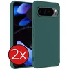 Image de Hoesje - 2 Stuks - Geschikt voor Google Pixel 10 Pro XL - Sterk & Shockproof - Telefoonhoes - Back Cover - Case Siliconen - Telefoon Hoes - Donkergroen