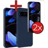 Image de Hoesje - Met Screenprotector - Geschikt voor Google Pixel 10 Pro XL - Sterk & Shockproof - Telefoon Hoes - Back Cover - Siliconen Case - Telefoonhoes - Donkerblauw