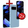 Image de Hoesje - Met 2x Screenprotector - Geschikt voor Google Pixel 10 Pro XL - Sterk & Shockproof - Telefoon Hoes - Back Cover - Siliconen Case - Telefoonhoes - Lichtblauw