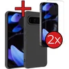 Image de Hoesje - Met 2x Screenprotector - Geschikt voor Google Pixel 10 Pro XL - Sterk & Shockproof - Telefoon Hoes - Back Cover - Siliconen Case - Telefoonhoes - Zwart