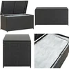 Image de vidaXL Tuinbox 100x50x50 cm poly rattan zwart - Opbergcontainer Voor Buiten - Opbergcontainers Voor Buiten - Opbergcontainer - Opbergcontainers
