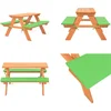 Image de vidaXL Kinderpicknicktafel met banken 89x79x50 cm massief vurenhout - Kinderpicknicktafel - Kinderpicknicktafels - Picknicktafel - Picknicktafels