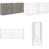 Image de vidaXL Schanskorf 85x30x200 cm gegalvaniseerd staal - Gabion Mand - Gabion Manden - Draadhek - Draadhekken