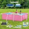 Image de Intex Frame Pool Zwembad - Opzetzwembad - Compleet pakket - Rechthoekig - 220 x 150 x 60 cm - Roze - Inclusief Pomp & Overige Accessoires