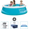 Image de Intex Rond Opblaasbaar Easy Set Zwembad - 183 x 51 cm - Blauw - Inclusief Zwembadfilterpomp - Solarzeil - Grondzeil