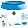 Image de Intex Rond Opblaasbaar Easy Set Zwembad - 457 x 107 cm - Blauw - Inclusief Pomp - Ladder - Grondzeil - Afdekzeil Onderhoudspakket - Filters
