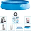 Image de Intex Rond Opblaasbaar Easy Set Zwembad - 457 x 107 cm - Blauw - Inclusief Pomp - Ladder - Grondzeil - Afdekzeil Zoutwatersysteem - Filters - Zwembadzout