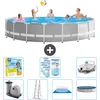 Image de Intex Rond Prism Frame Zwembad - 548 x 122 cm - Grijs - Inclusief Pomp - Ladder - Grondzeil - Afdekzeil Onderhoudspakket - Filters - Stofzuiger