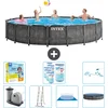 Image de Intex Rond Prism Frame Greywood Zwembad - 549 x 122 cm - Inclusief Pomp - Ladder - Grondzeil - Afdekzeil Onderhoudspakket - Filters - Schoonmaakset