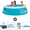 Image de Intex Rond Opblaasbaar Easy Set Zwembad - 183 x 51 cm - Blauw - Inclusief Solarzeil - Onderhoudspakket - Zwembadfilterpomp - Grondzeil