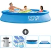 Image de Intex Rond Opblaasbaar Easy Set Zwembad - 305 x 61 cm - Blauw - Inclusief Pomp Filters - Afdekzeil - Grondzeil