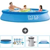 Image de Intex Rond Opblaasbaar Easy Set Zwembad - 305 x 61 cm - Blauw - Inclusief Afdekzeil - Onderhoudspakket - Zwembadfilterpomp - Grondzeil