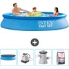 Image de Intex Rond Opblaasbaar Easy Set Zwembad - 305 x 61 cm - Blauw - Inclusief Afdekzeil - Zoutwatersysteem - Zwembadfilterpomp - Zwembadzout
