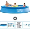 Image de Intex Rond Opblaasbaar Easy Set Zwembad - 305 x 61 cm - Blauw - Inclusief Afdekzeil - Onderhoudspakket - Zwembadfilterpomp - Schoonmaakset
