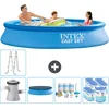Image de Intex Rond Opblaasbaar Easy Set Zwembad - 305 x 61 cm - Blauw - Inclusief Pomp Afdekzeil - Onderhoudspakket - Filters - Ladder