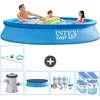 Image de Intex Rond Opblaasbaar Easy Set Zwembad - 305 x 61 cm - Blauw - Inclusief Pomp Afdekzeil - Onderhoudspakket - Filters - Schoonmaakset