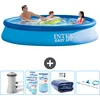 Image de Intex Rond Opblaasbaar Easy Set Zwembad - 366 x 76 cm - Blauw - Inclusief Pomp Filters - Solarzeil - Schoonmaakset