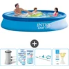 Image de Intex Rond Opblaasbaar Easy Set Zwembad - 366 x 76 cm - Blauw - Inclusief Pomp Filters - Schoonmaakset - Testrips
