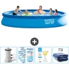 Image de Intex Rond Opblaasbaar Easy Set Zwembad - 457 x 84 cm - Blauw - Inclusief Pomp Filters - Testrips - Solarzeil