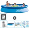Image de Intex Rond Opblaasbaar Easy Set Zwembad - 366 x 76 cm - Blauw - Inclusief Pomp Afdekzeil - Onderhoudspakket - Filters - Vloertegels