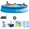 Image de Intex Rond Opblaasbaar Easy Set Zwembad - 366 x 76 cm - Blauw - Inclusief Pomp Solarzeil - Onderhoudspakket - Filters - Solar Mat