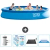 Image de Intex Rond Opblaasbaar Easy Set Zwembad - 457 x 84 cm - Blauw - Inclusief Pomp Filters - Solar Mat - Grondzeil