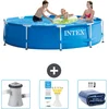 Image de Intex Rond Frame Zwembad - 305 x 76 cm - Blauw - Inclusief Zwembadfilterpomp - Testrips - Solarzeil