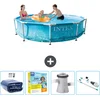 Image de Intex Rond Frame Zwembad - 305 x 76 cm - Waterprint - Inclusief Solarzeil - Onderhoudspakket - Zwembadfilterpomp - Stofzuiger