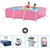 Image de Intex Rechthoekig Frame Zwembad - 220 x 150 x 60 cm - Roze - Inclusief Solarzeil - Zoutwatersysteem - Zwembadfilterpomp - Zwembadzout