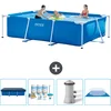Image de Intex Rechthoekig Frame Zwembad - 300 x 200 x 75 cm - Blauw - Inclusief Afdekzeil - Onderhoudspakket - Zwembadfilterpomp - Grondzeil