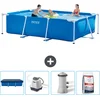 Image de Intex Rechthoekig Frame Zwembad - 300 x 200 x 75 cm - Blauw - Inclusief Afdekzeil - Zoutwatersysteem - Zwembadfilterpomp - Zwembadzout