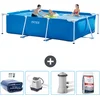 Image de Intex Rechthoekig Frame Zwembad - 300 x 200 x 75 cm - Blauw - Inclusief Solarzeil - Zoutwatersysteem - Zwembadfilterpomp - Zwembadzout