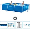 Image de Intex Rechthoekig Frame Zwembad - 300 x 200 x 75 cm - Blauw - Inclusief Afdekzeil - Onderhoudspakket - Zwembadfilterpomp - Schoonmaakset