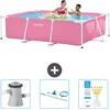 Image de Intex Rechthoekig Frame Zwembad - 220 x 150 x 60 cm - Roze - Inclusief Zwembadfilterpomp - Schoonmaakset - Testrips