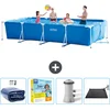 Image de Intex Rechthoekig Frame Zwembad - 450 x 220 x 84 cm - Blauw - Inclusief Solarzeil - Onderhoudspakket - Zwembadfilterpomp - Solar Mat