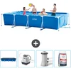 Image de Intex Rechthoekig Frame Zwembad - 450 x 220 x 84 cm - Blauw - Inclusief Afdekzeil - Zoutwatersysteem - Zwembadfilterpomp - Zwembadzout