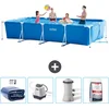 Image de Intex Rechthoekig Frame Zwembad - 450 x 220 x 84 cm - Blauw - Inclusief Solarzeil - Zoutwatersysteem - Zwembadfilterpomp - Zwembadzout