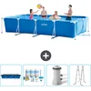 Image de Intex Rechthoekig Frame Zwembad - 450 x 220 x 84 cm - Blauw - Inclusief Afdekzeil - Onderhoudspakket - Zwembadfilterpomp - Ladder
